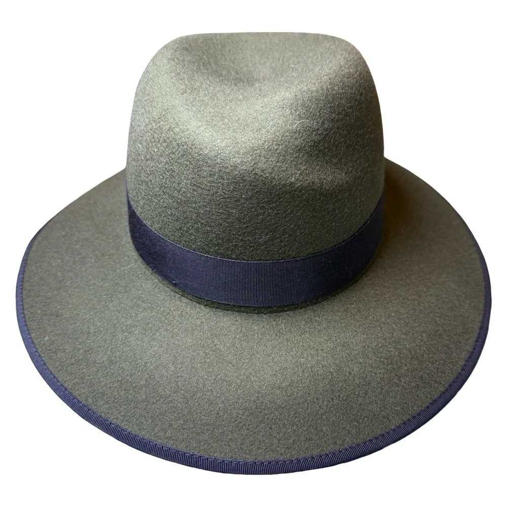 rag & bone Olive Green Wool Wide Brim Hat • Size M • Made in Spain - Picture 2 of 11